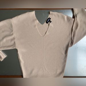 V-neck beige sweater
